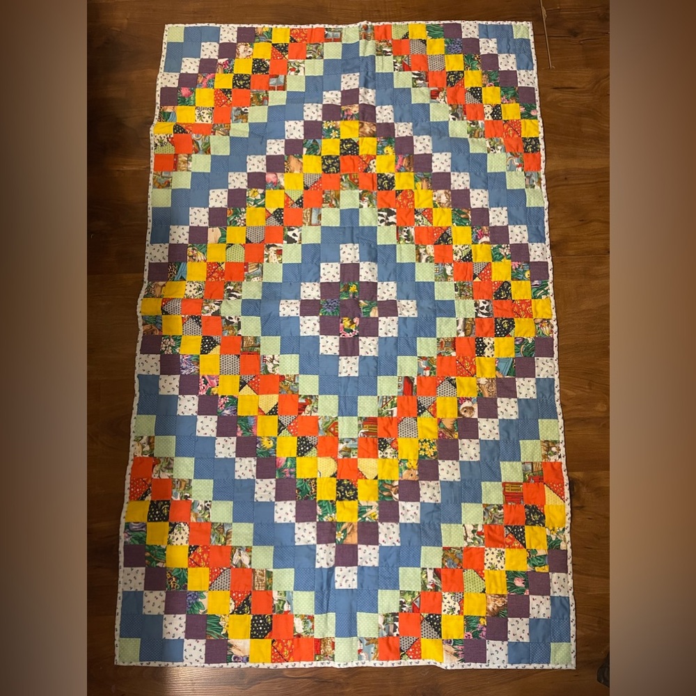 Vintage Handmade Baby Quilt